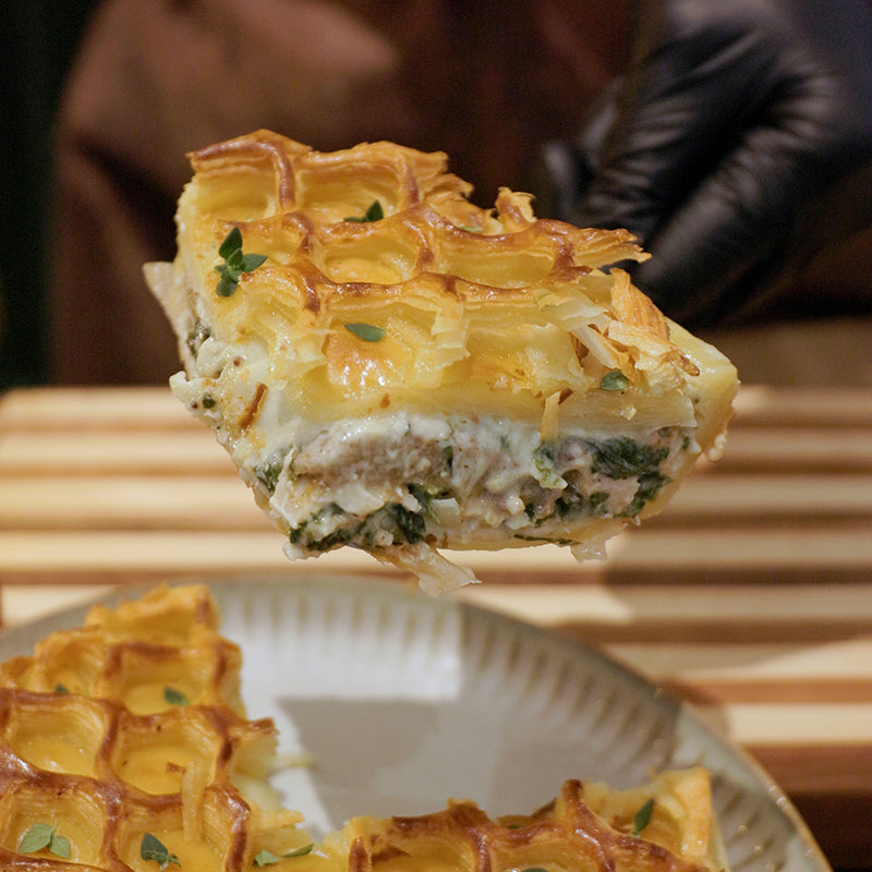 Comfort Chicken Spinach & Turkey Stuffing Pie (whole)