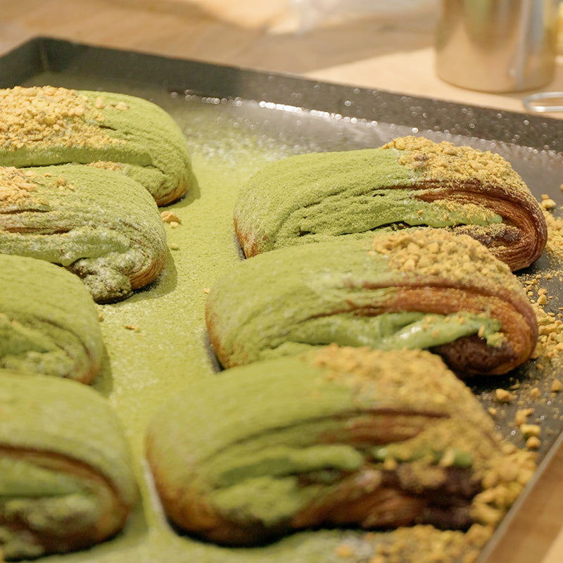 Salted Kaya Matcha & Pistachio Suisse